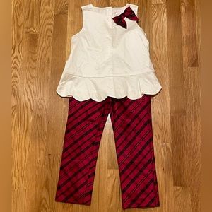 Janie and Jack Black and cranberry red outfit